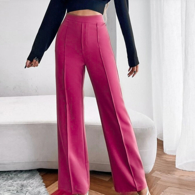 Damen Palazzo-Hose mit hoher Taille und elegantem Schnitt Fudus