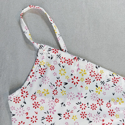 Damen Minikleid mit raffinierten Rüschendetails und floralem Muster Fudus