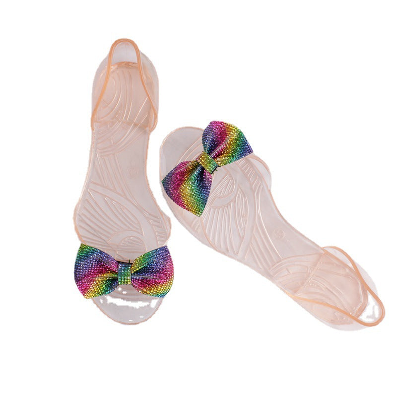 Damen Attraktive Badeschuhe mit glitzerndem Schleifen-Design Fudus