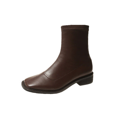 Damen Stiefeletten aus hochwertigem Kunstleder mit elastischem Schaft Fudus