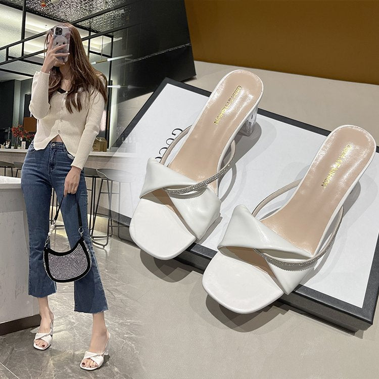 Damen Transparente Absatzsandalen mit elegantem Riemendesign und komfortablem Fußbett Fudus