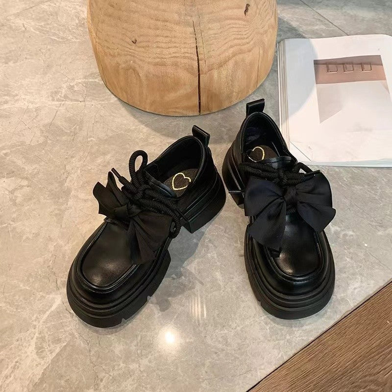 Damen Stilvolle Plattform-Lederschuhe mit Schnürung und elegantem Detail Fudus