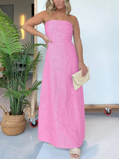 Damen Maxikleid mit schmalem, gerafftem Oberteil und asymmetrischem Saum Fudus