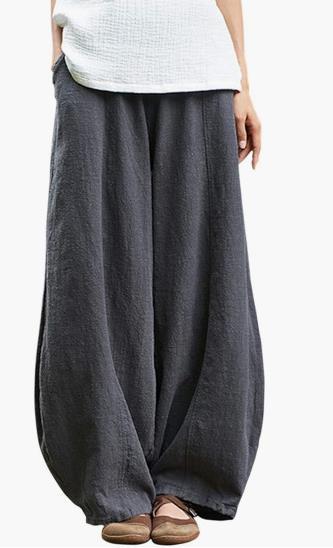 Damen Leichte und luftige Palazzo-Hose mit weitem Schnitt Fudus