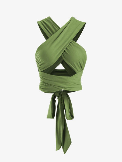 Damen Wickeloberteil im modernen Cross-Design mit tailliertem Schnitt Fudus