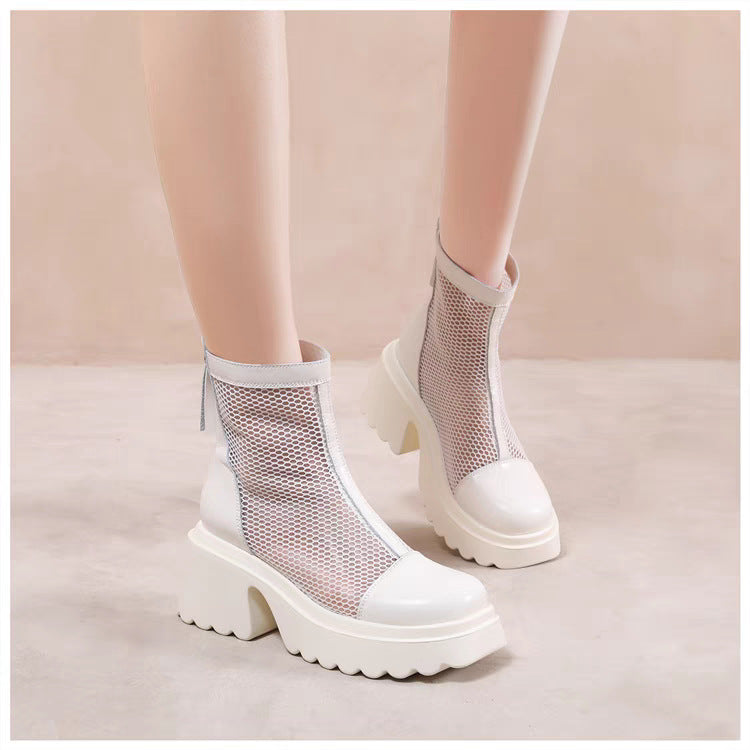 Damen Stiefeletten mit Netzdetails Fudus