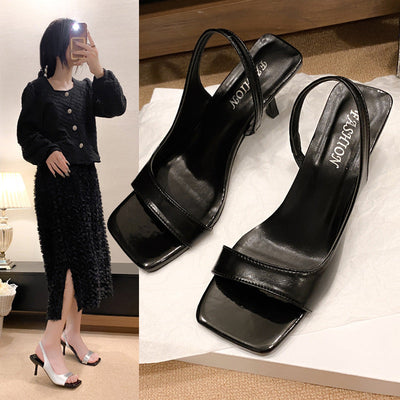 Damen Slingback-Sandalen mit modischem Cut-Out-Design und glanzvollem Obermaterial Fudus