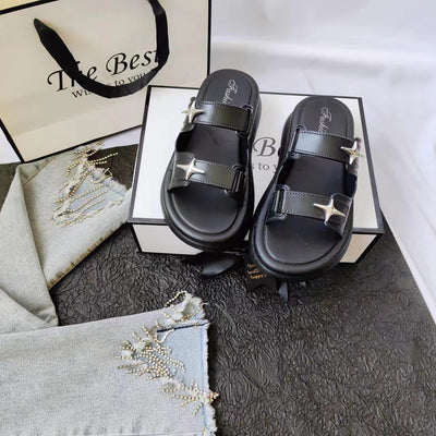 Damen Bequeme Sandalen mit modischen Schnallen Fudus