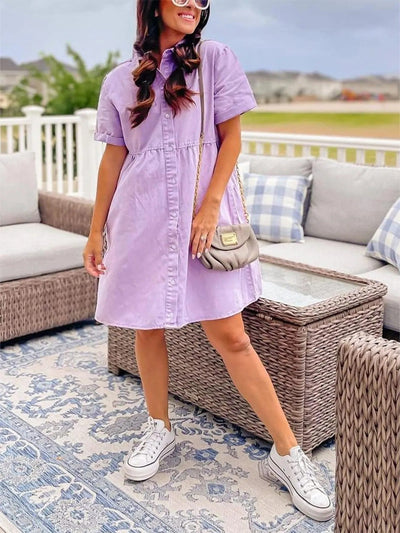 Damen Jeanshemdkleid im lässigen Schnitt mit Knopfdetails Fudus