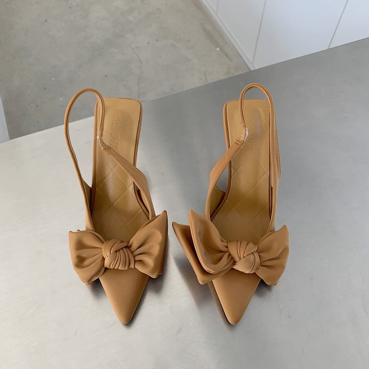Damen Slingback-Pumps mit schickem Schleifen-Design und spitz zulaufender Zehenpartie Fudus