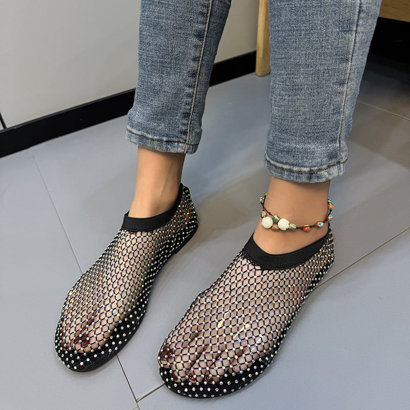 Damen atmungsaktive Netzschuhe mit elastischem Riemen Fudus