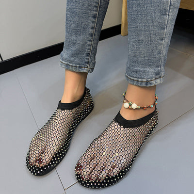 Damen atmungsaktive Netzschuhe mit elastischem Riemen Fudus