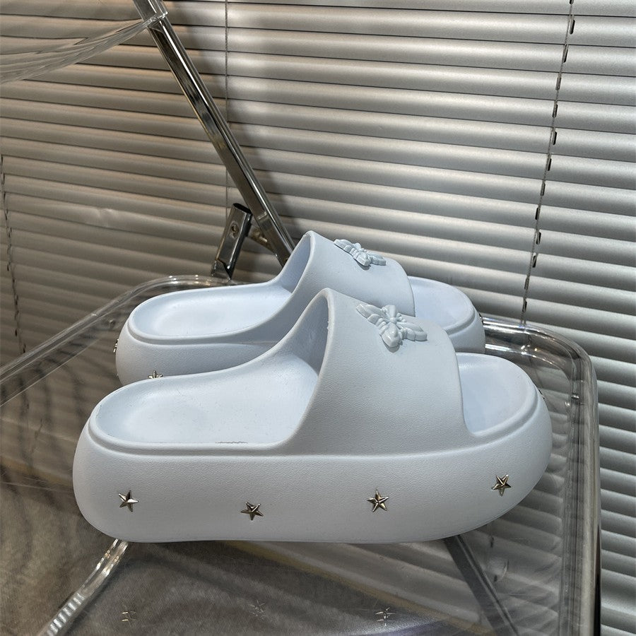 Damen Bequeme Pantoletten mit modischen Sternenapplikationen Fudus