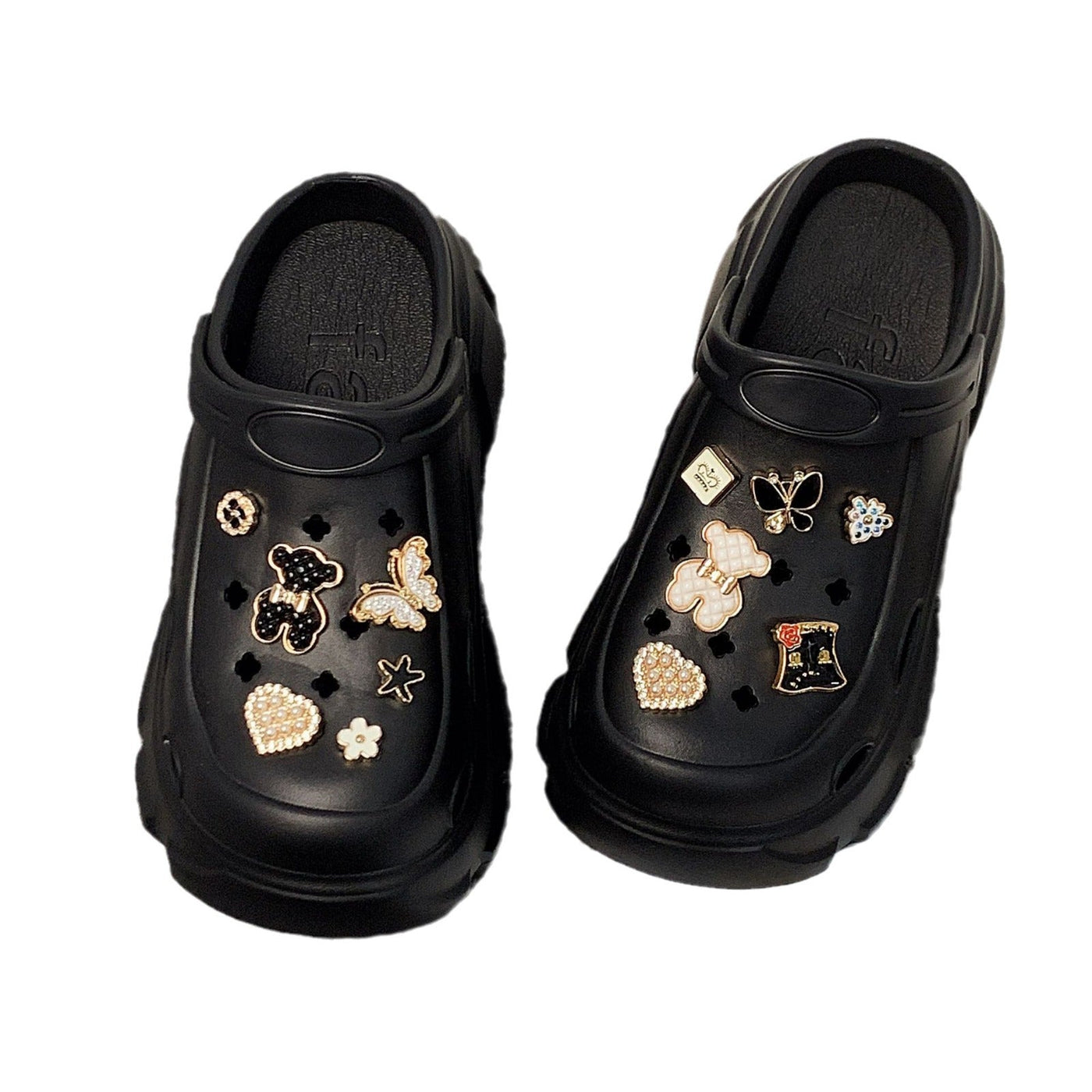 Damen modische Clogs mit kreativen 3D-Applikationen Fudus