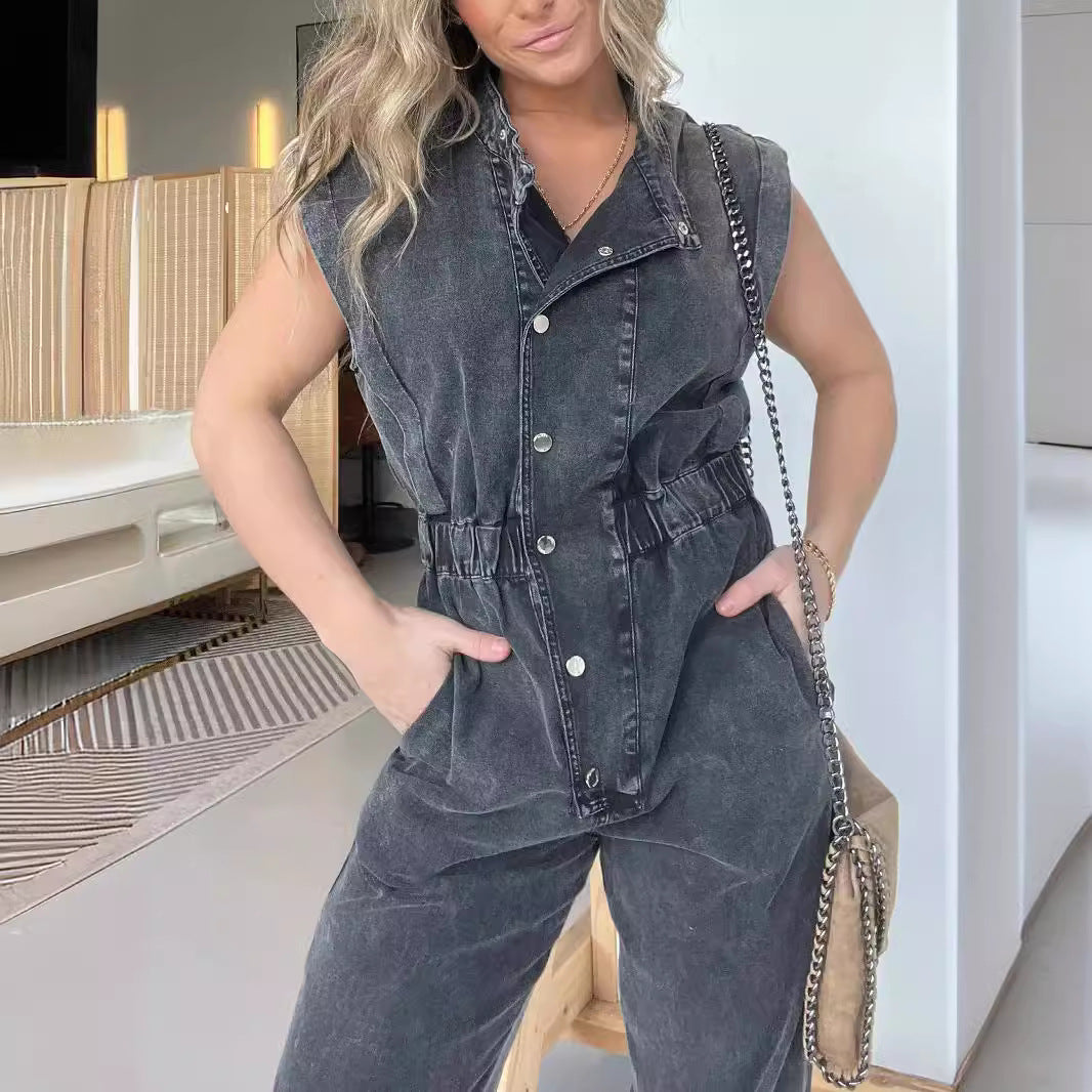 Damen Overall im modernen Utility-Stil Fudus