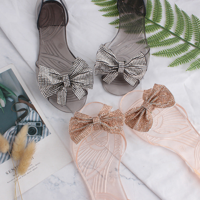 Damen Bequeme und schicke Slides mit glitzerndem Schleifendetail Fudus