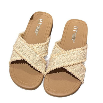 Damen Relaxte und stilvolle Slides mit geflochtenem Design Fudus