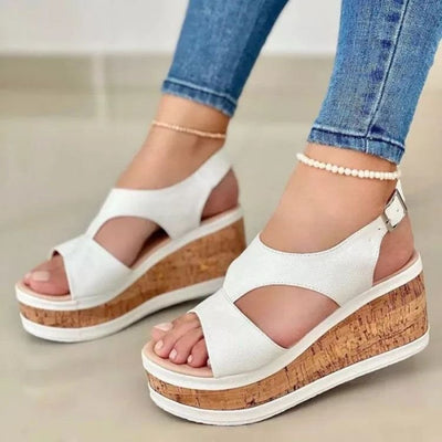 Damen Wedge-Sandalen mit angesagtem Cork-Design und komfortabler Fußbettung Fudus