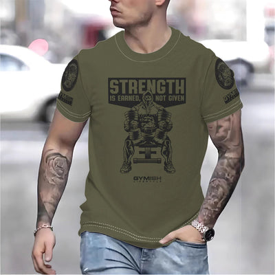 Herren Fitness-T-Shirt mit kraftvollem Motiv und komfortablem Schnitt Fudus