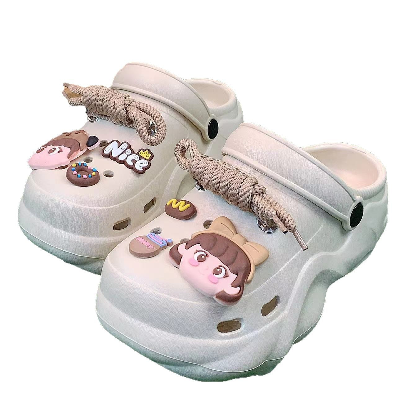 Damen Verspielte Clogs mit 3D-Motiv und modischer Schnürung Fudus