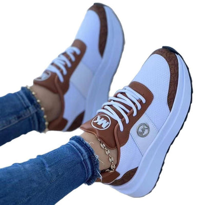 Damen Sneakers mit luftiger Mesh-Oberfläche und trendigem Plateau Fudus