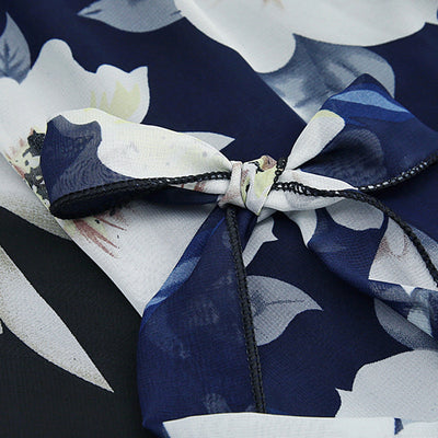 Damen maxifarbenes Rock mit floralem Design und elastischem Bund Fudus