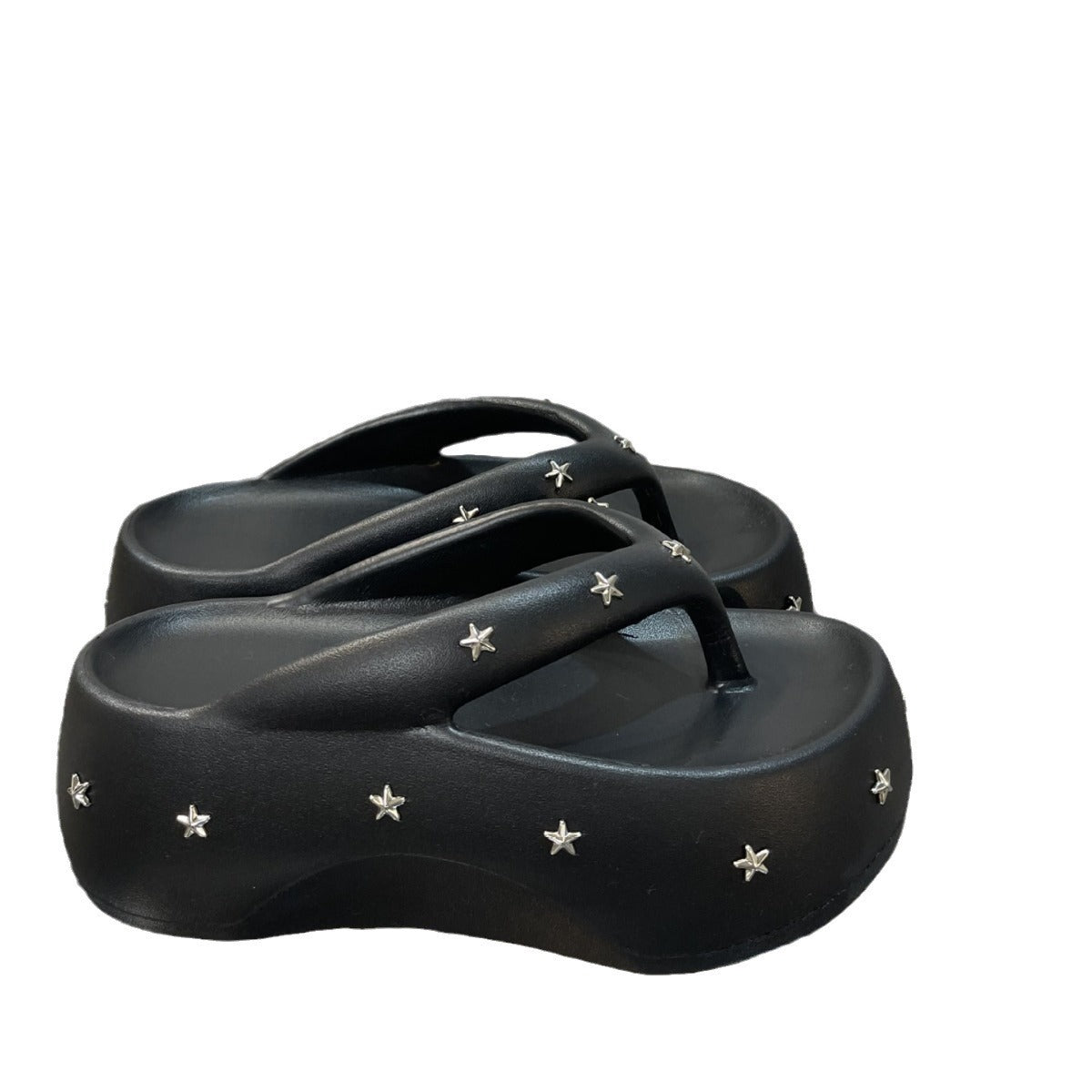 Damen Komfortable Flip-Flops mit dekorativem Sternen Schmuck Fudus