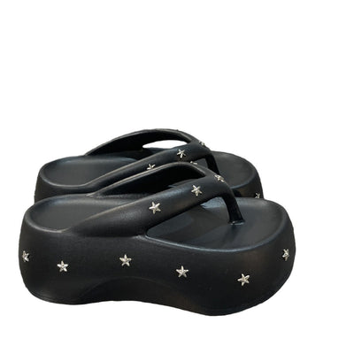 Damen Komfortable Flip-Flops mit dekorativem Sternen Schmuck Fudus