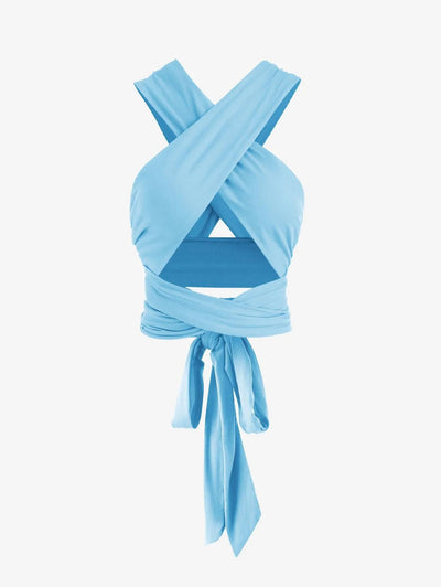 Damen Wickeloberteil im modernen Cross-Design mit tailliertem Schnitt Fudus