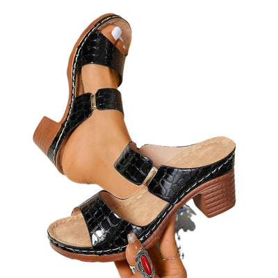 Damen Wedge-Pantoletten mit rutschfester Sohle und modischem Schnallenverschluss Fudus