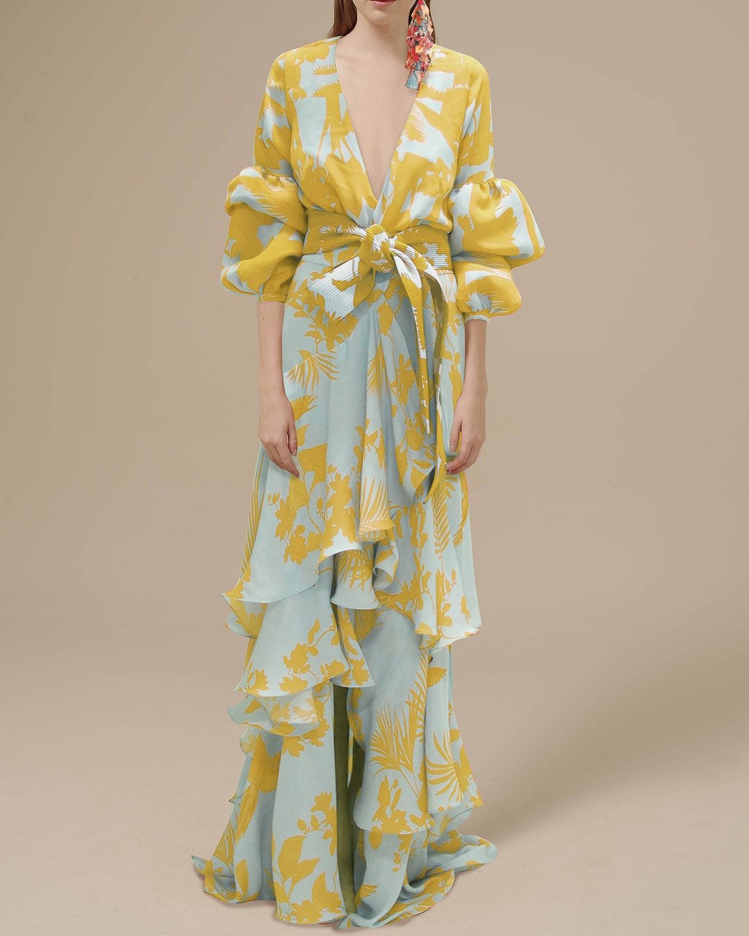 Maribella - Elegantes Seidenchiffon-Festkleid Druck