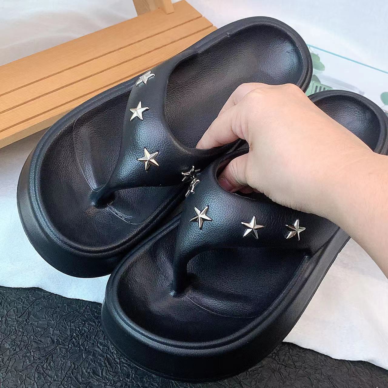 Damen Bequeme Pantoletten mit modischen Sternenapplikationen Fudus