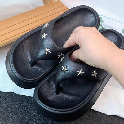 Damen Bequeme Pantoletten mit modischen Sternenapplikationen Fudus