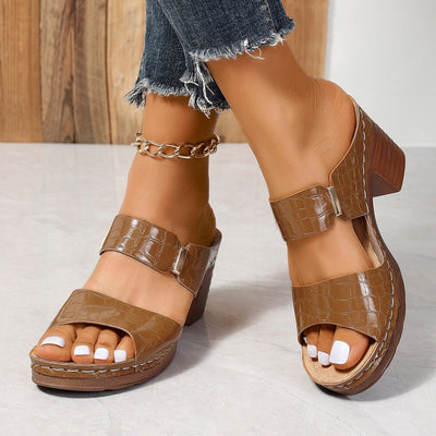 Damen Wedge-Pantoletten mit rutschfester Sohle und modischem Schnallenverschluss Fudus