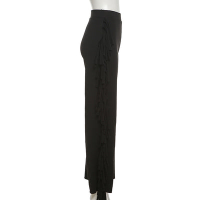 Damen Palazzo-Hose mit fransigen Details Fudus