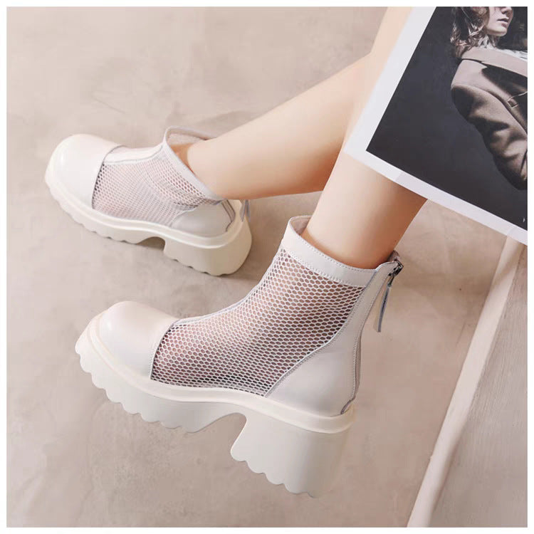 Damen Stiefeletten mit Netzdetails Fudus