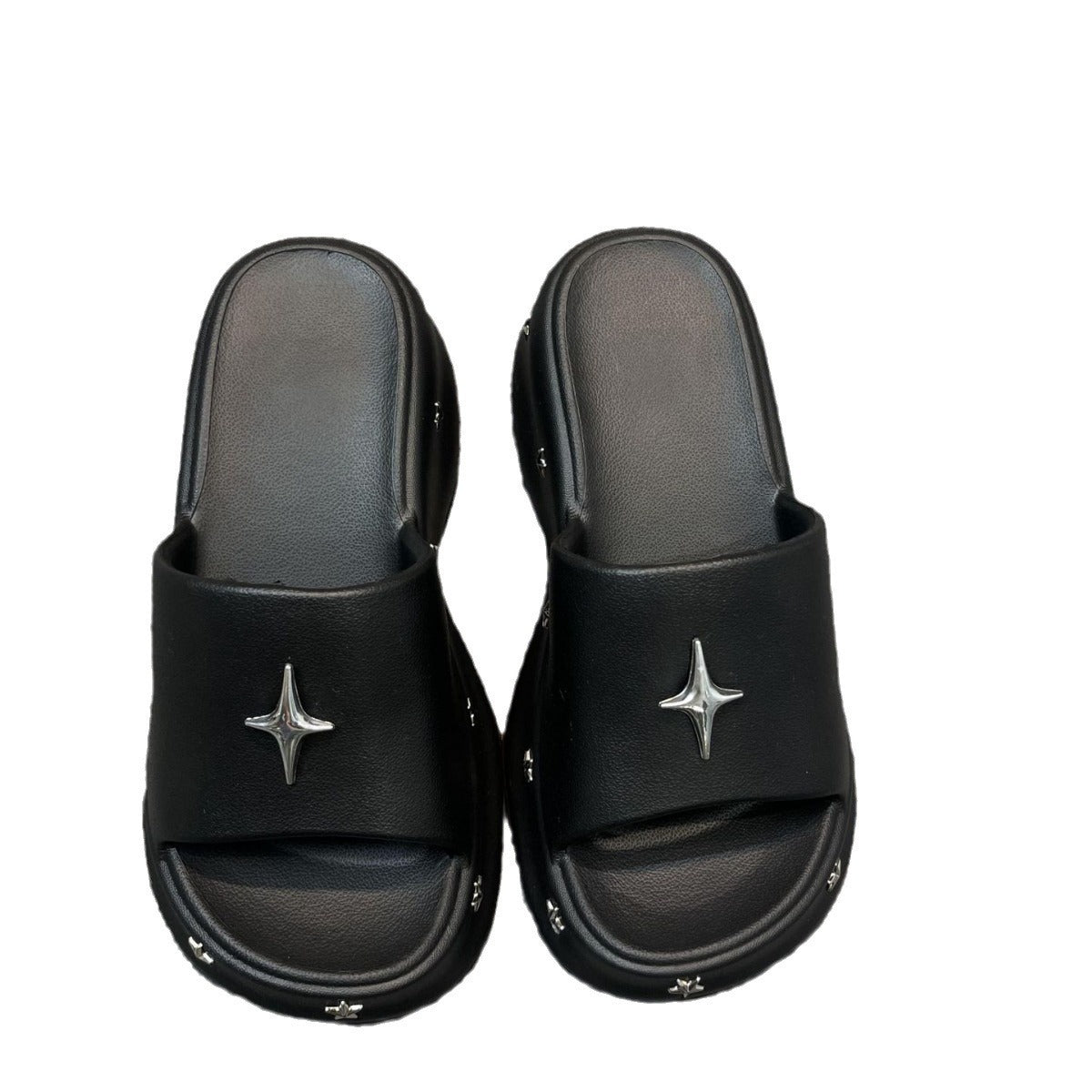 Damen Luxuriöse Slides mit edelem Schmuckdetail Fudus