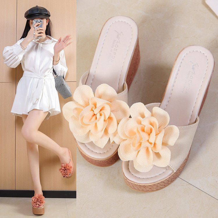 Damen Wedge-Sandalen mit floralem Dekor und rutschfester Sohle Fudus