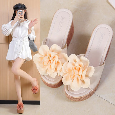 Damen Wedge-Sandalen mit floralem Dekor und rutschfester Sohle Fudus