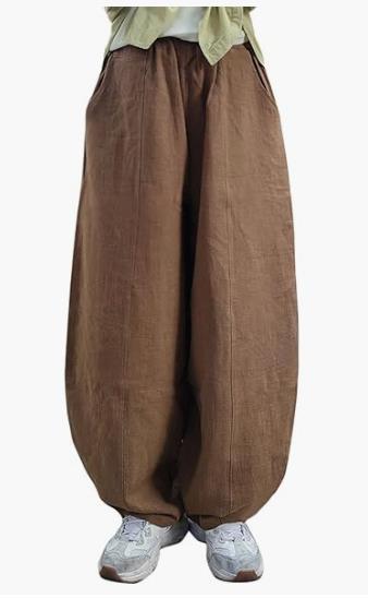 Damen Leichte und luftige Palazzo-Hose mit weitem Schnitt Fudus