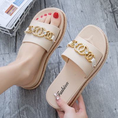 Damen Glamouröse und bequeme Pantoletten mit funkelnden Applikationen Fudus