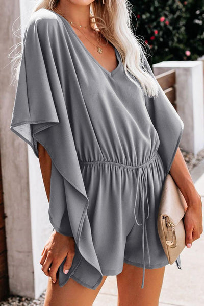 Damen luftiges Kaftan-Kleid mit elastischem Bund Fudus