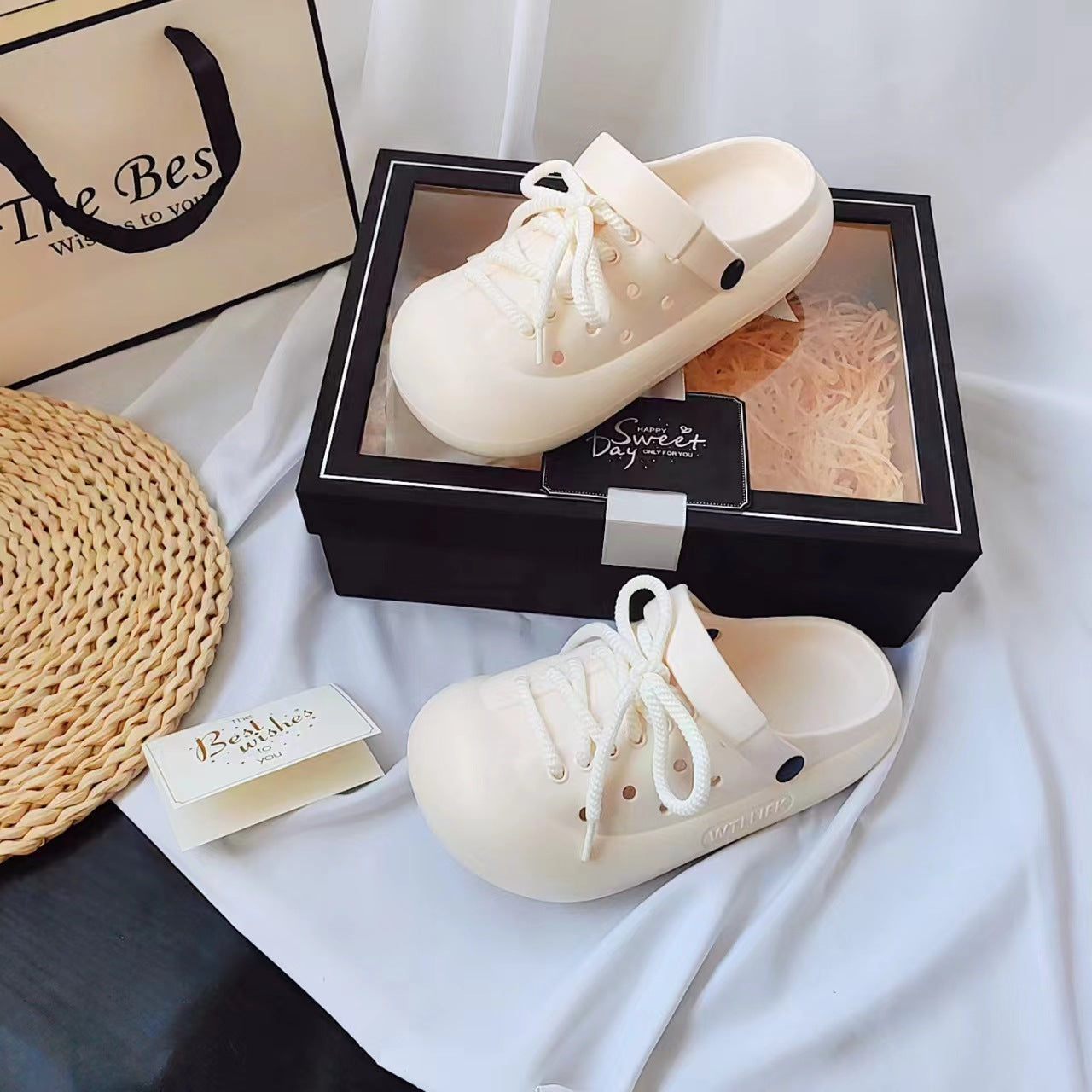 Damen Bequeme und stilvolle Clogs mit Schnürung Fudus