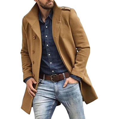 Herren eleganter Trenchcoat mit doppelter Knopfleiste und praktischem Innenfutter Aliams