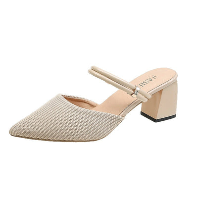 Damen Slingback Pumps mit elegantem spitz zulaufenden Design und modischem Blockabsatz Fudus