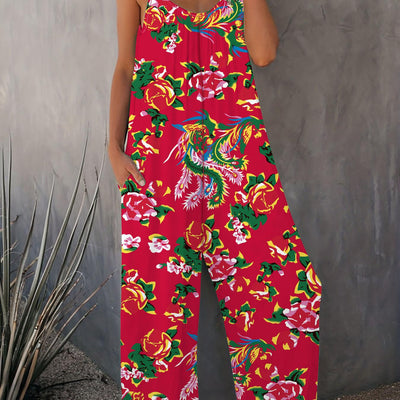 Damen Jumpsuit mit floralem Muster von Fudus