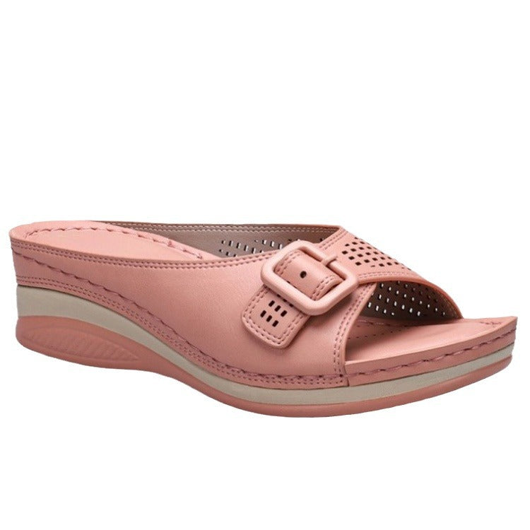 Damen Komfort-Pantoletten mit ergonomischer Fußbettung und verstellbarem Schnallenverschluss Fudus