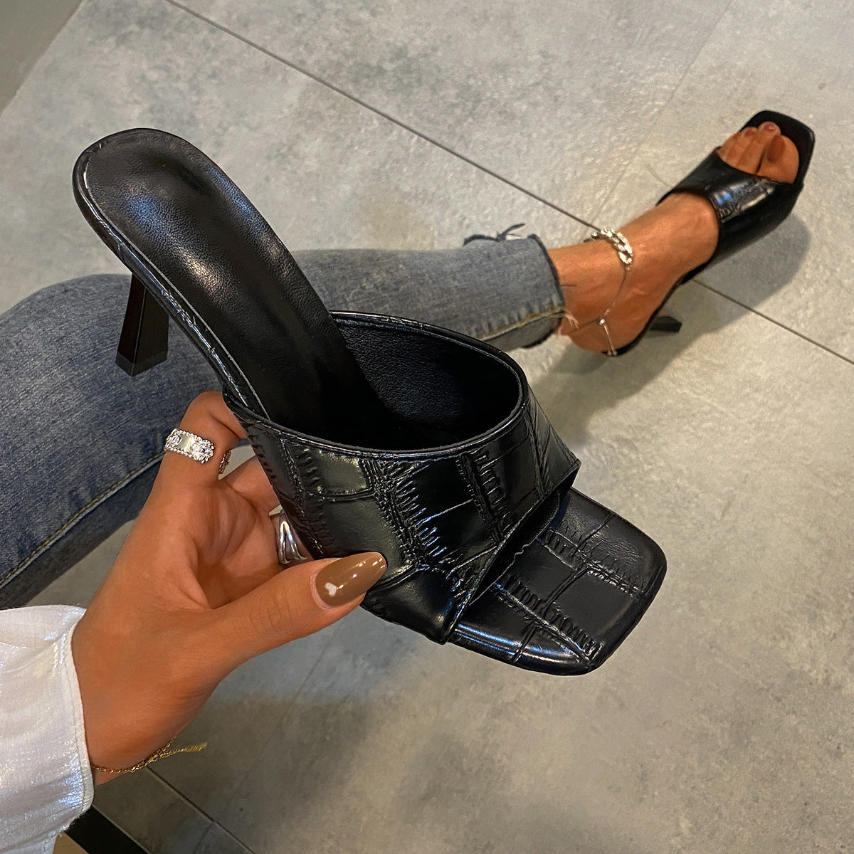 Damen Wedge-Pantoletten mit offener Zehenpartie und elegantem Design Fudus