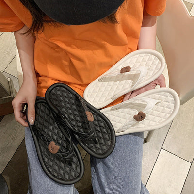 Damen Komfortable und stylische Pantoletten mit Teddy-Motiv Fudus