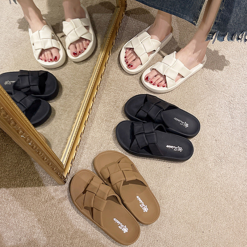 Damen Trendige Slide-Sandalen mit dekorativem Schleifen-Design und komfortabler Sohle Fudus